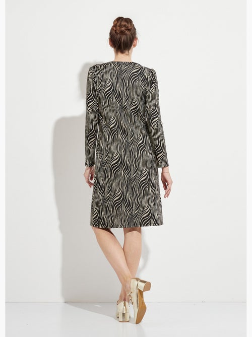 Robe ample courte jacquard zébré - Afibel - Kiabi