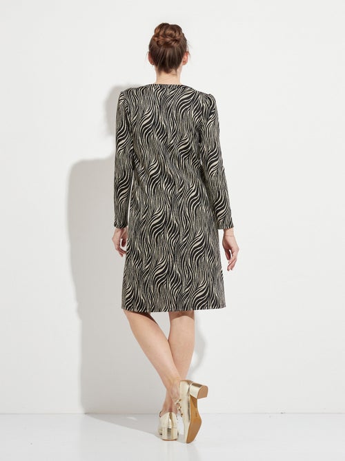 Robe ample courte jacquard zébré - Kiabi