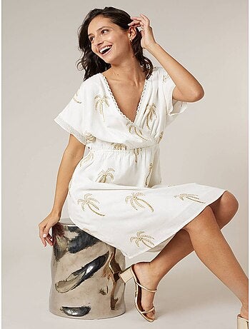 Robe ample femme en lin mélangé 'Deeluxe'