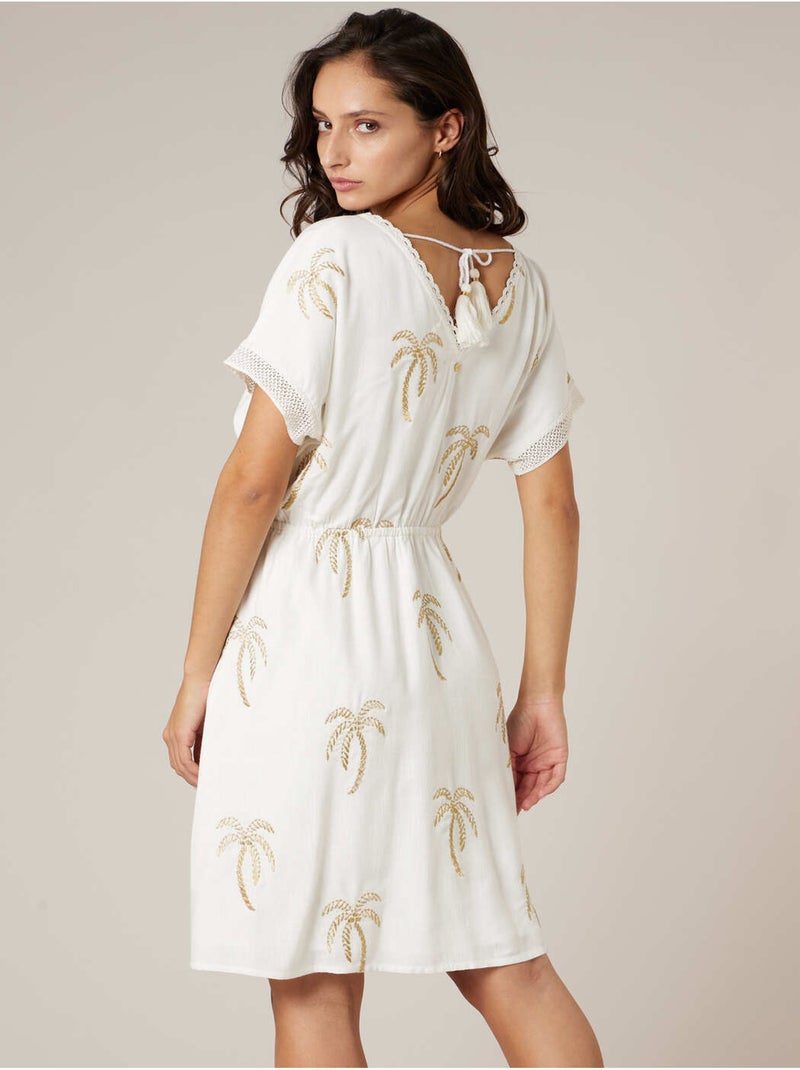 Robe ample femme en lin mélangé 'Deeluxe' Blanc - Kiabi