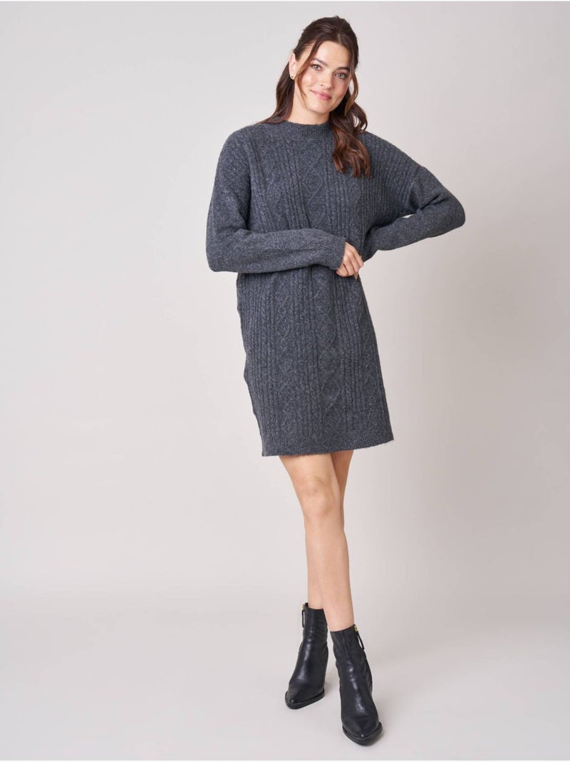 Robe ample femme en maille 'Deeluxe' gris anthracite - Kiabi