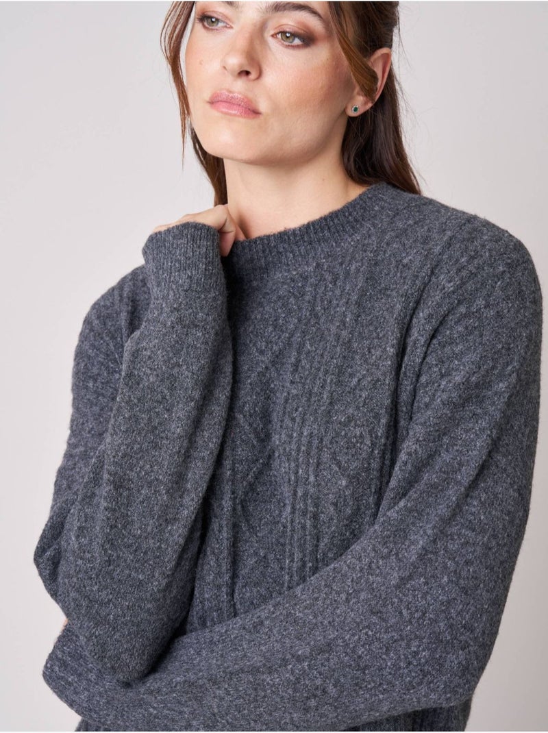 Robe ample femme en maille 'Deeluxe' gris anthracite - Kiabi