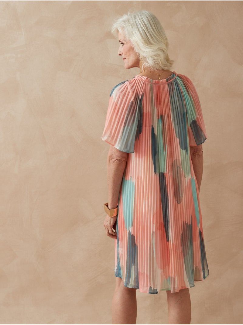 Robe ample manches papillon - DAXON Rose/Multicolore - Kiabi