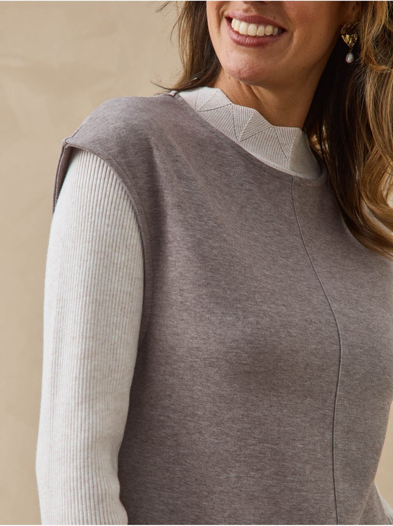 Robe ample sans manches col rond - daxon Marron - Kiabi