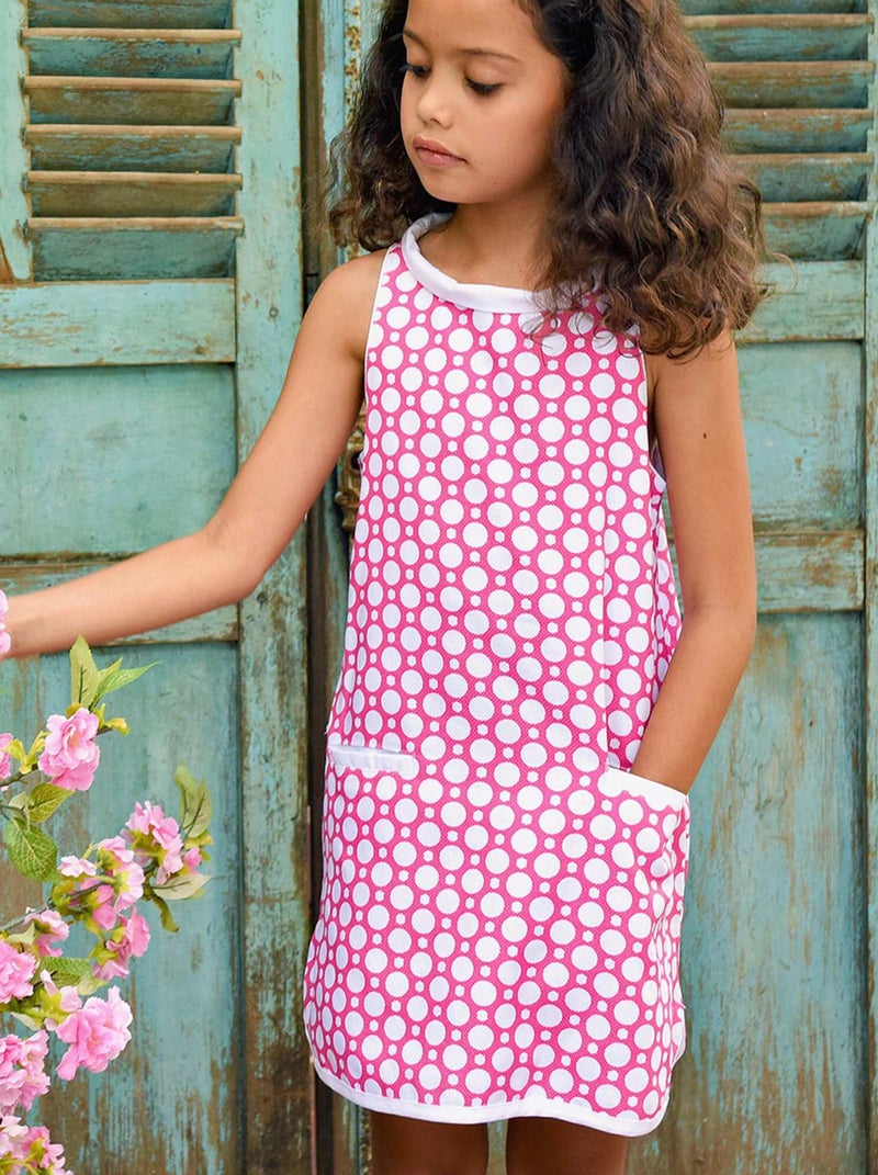 Robe année soixante         CHLOE - 'LA FAUTE A VOLTAIRE' Rose fushia - Kiabi
