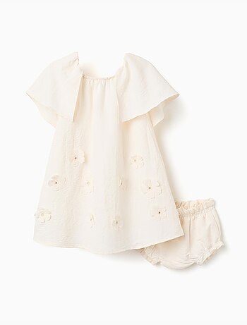 Robe avec appliqué floral + bloomer