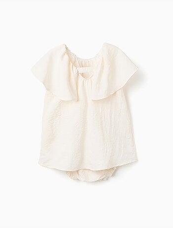 Robe avec appliqué floral + bloomer