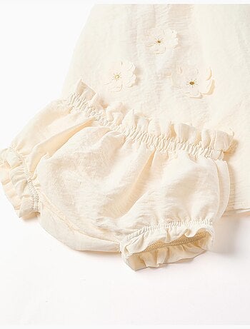 Robe avec appliqué floral + bloomer