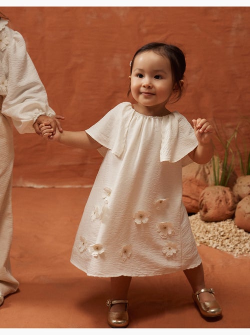 Robe avec appliqué floral + bloomer - Kiabi