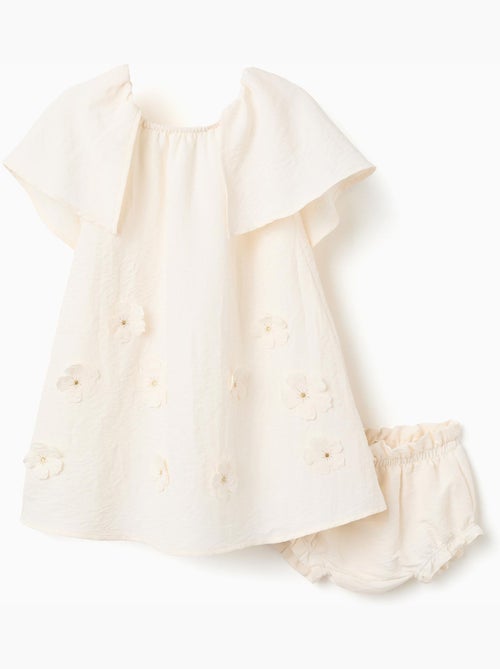 Robe avec appliqué floral + bloomer - Kiabi