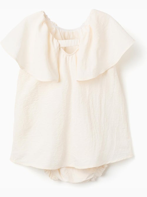 Robe avec appliqué floral + bloomer - Kiabi