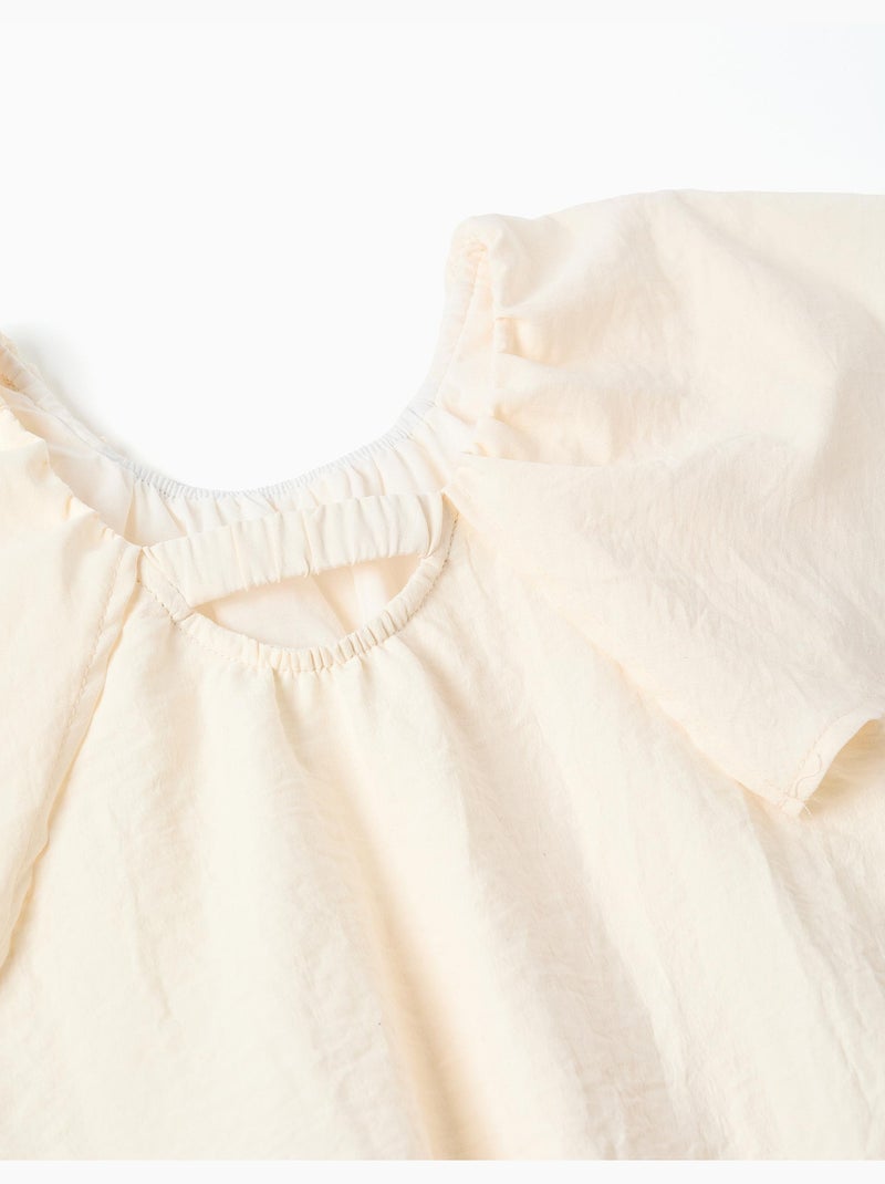 Robe avec appliqué floral + bloomer Beige clair - Kiabi