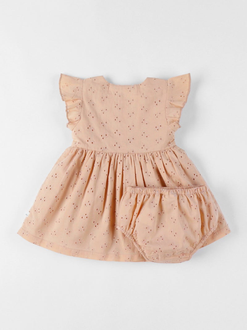 Robe avec bloomer, broderie anglaise Noukie's Beige - Kiabi
