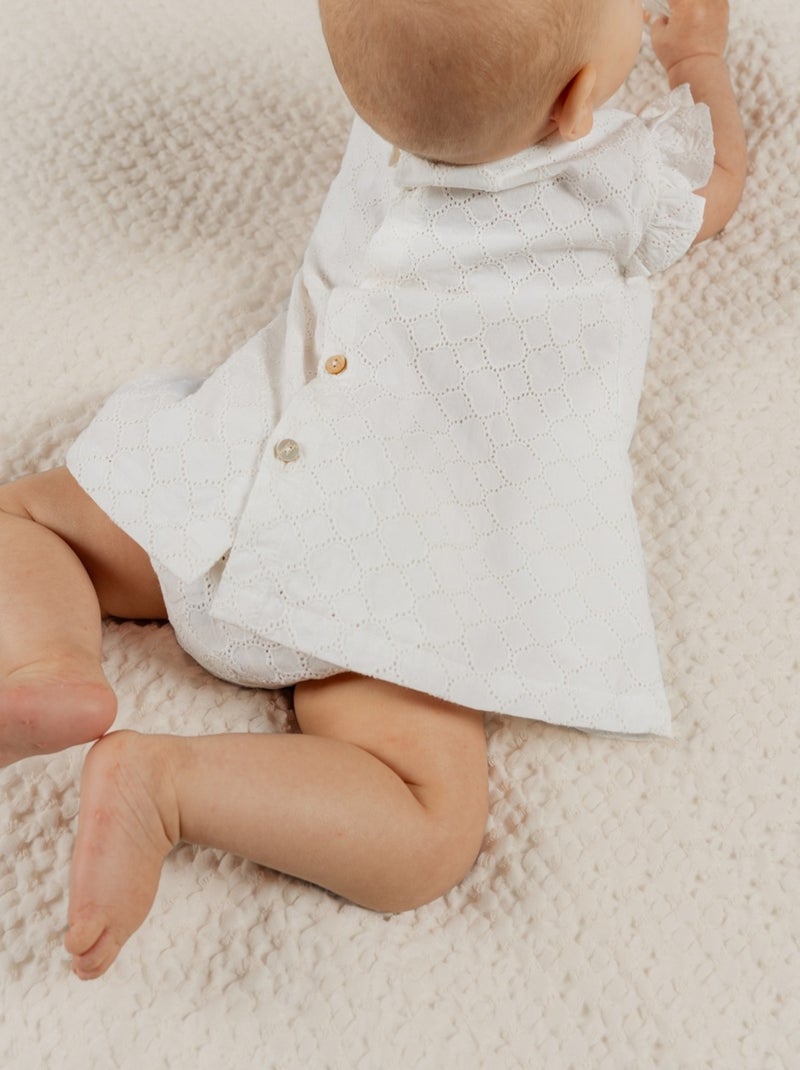 Robe avec bloomer, Broderie Anglaise Noukie's Blanc - Kiabi
