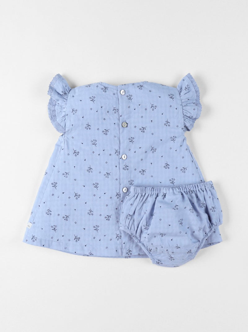Robe avec bloomer, Crêpe gaufrée Noukie's Bleu - Kiabi