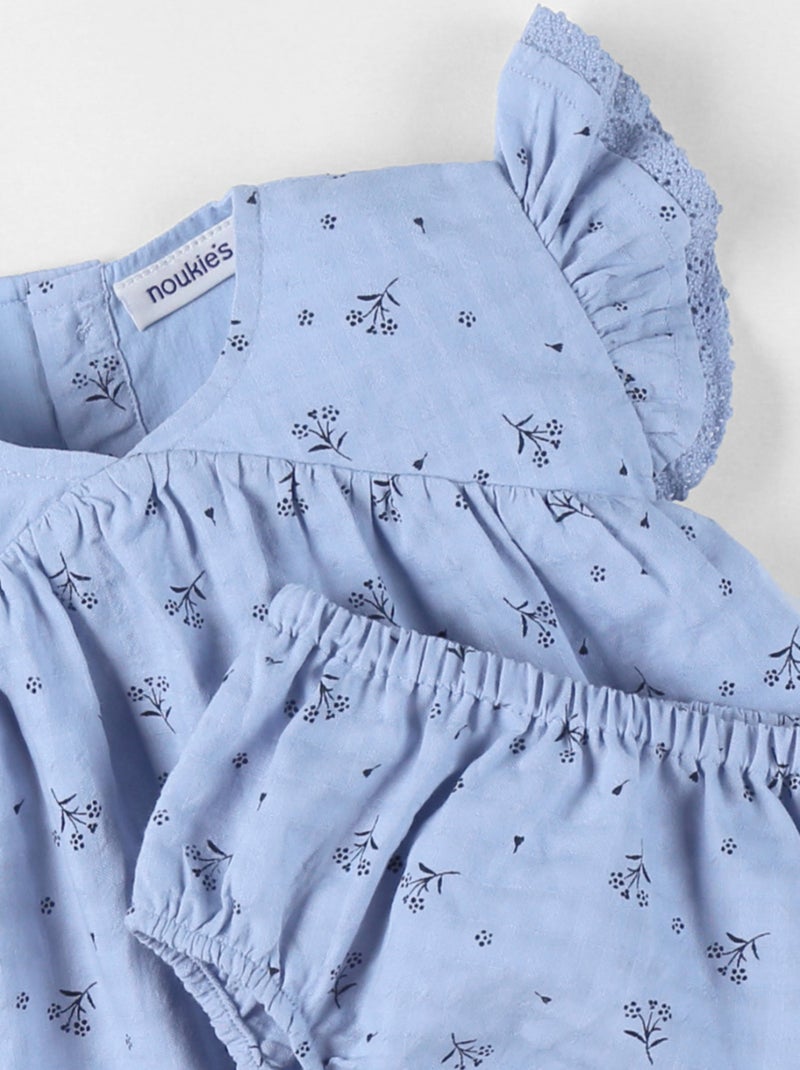 Robe avec bloomer, Crêpe gaufrée Noukie's Bleu - Kiabi