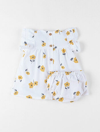 Robe avec bloomer, Crépon de Coton Noukie's