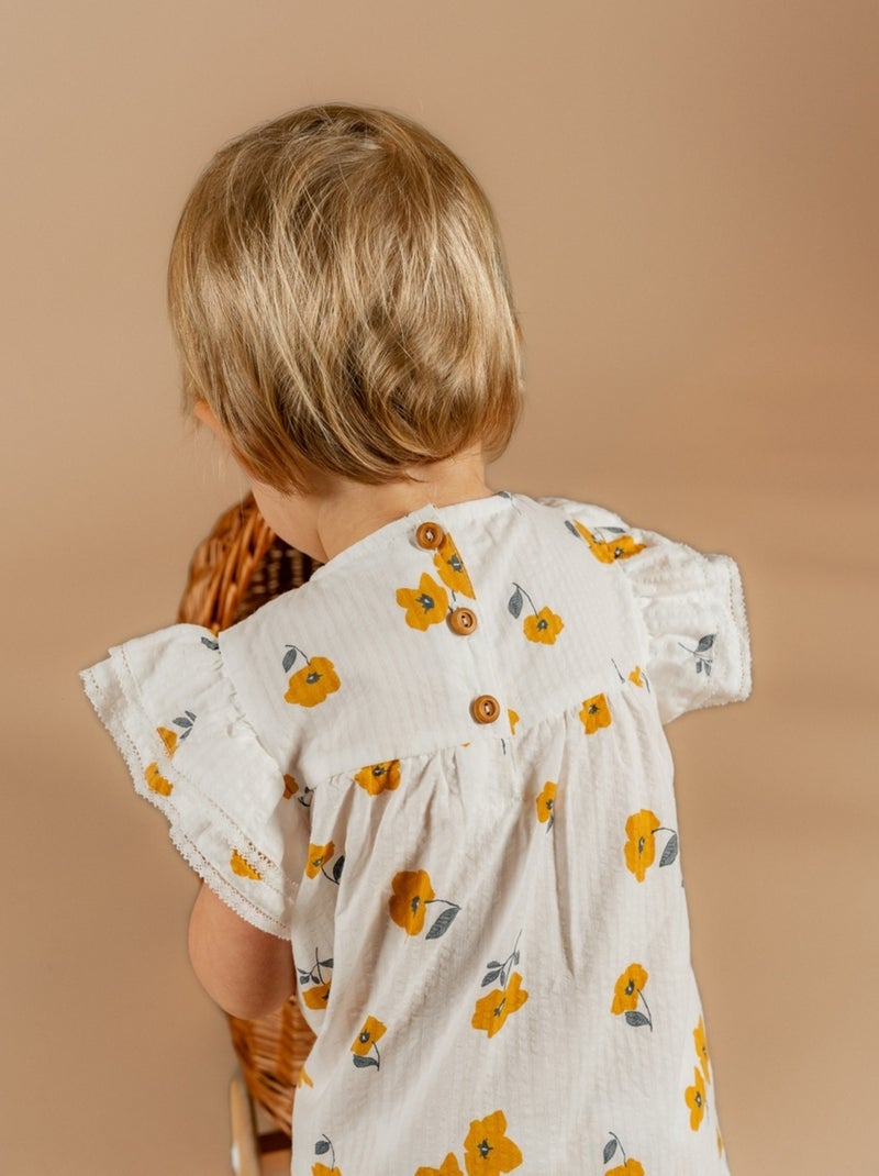 Robe avec bloomer, Crépon de Coton Noukie's Blanc - Kiabi