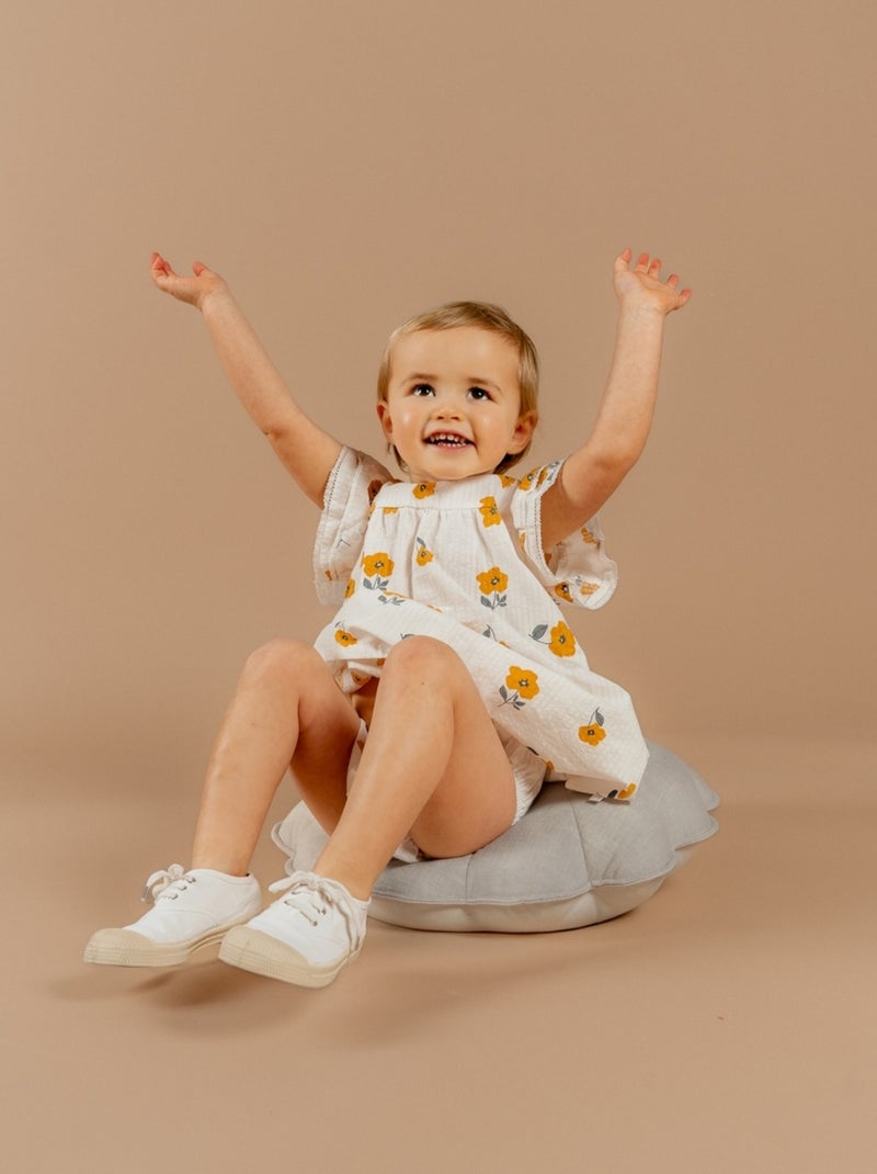 Robe avec bloomer, Crépon de Coton Noukie's Blanc - Kiabi