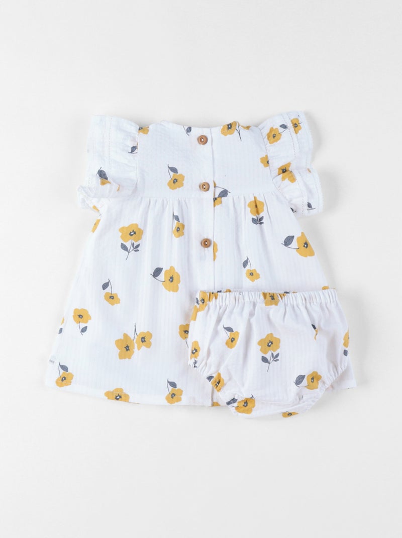 Robe avec bloomer, Crépon de Coton Noukie's Blanc - Kiabi