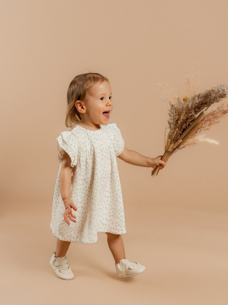 Robe avec Bloomer, Mousseline de Coton Noukie's Blanc - Kiabi