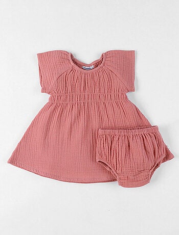 Robe avec bloomer, Mousseline de Coton Noukie's