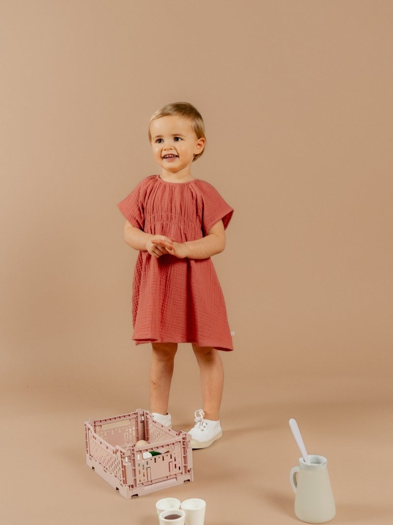 Robe avec bloomer, Mousseline de Coton Noukie's Rose - Kiabi