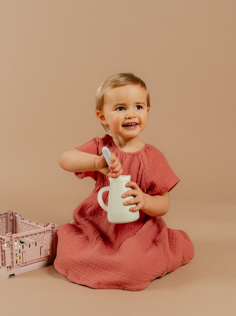 Robe avec bloomer, Mousseline de Coton Noukie's Rose - Kiabi