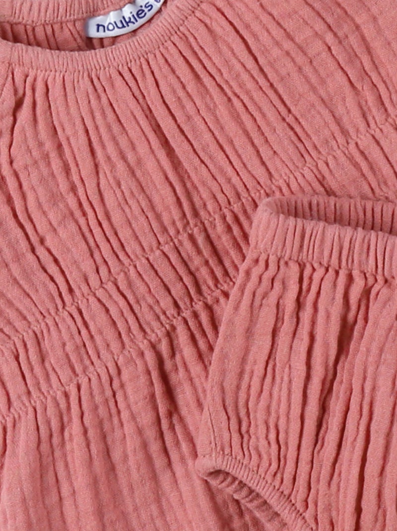 Robe avec bloomer, Mousseline de Coton Noukie's Rose - Kiabi