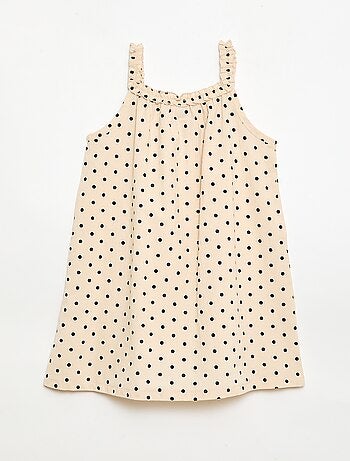 Robe avec bretelles et col volanté