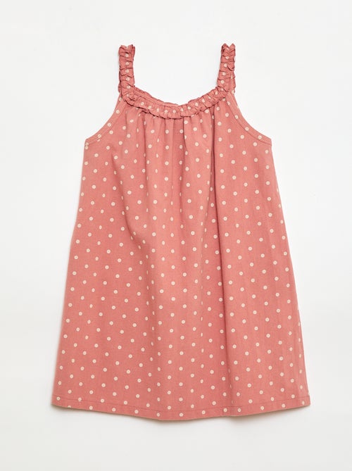 Robe avec bretelles et col volanté - Kiabi