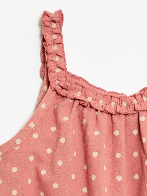 Robe avec bretelles et col volanté - Kiabi