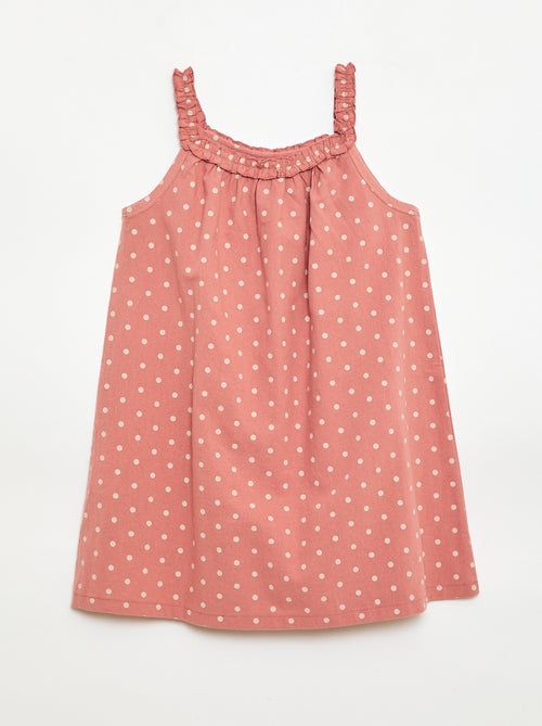 Robe avec bretelles et col volanté - Kiabi