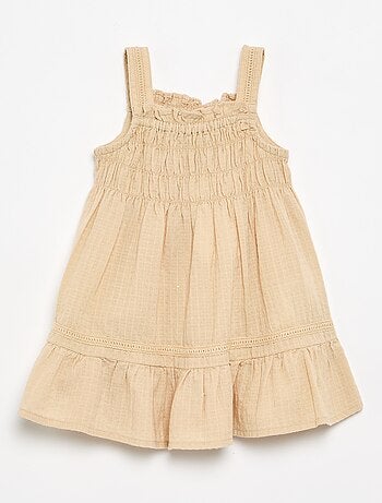 Robe avec bretelles volantées et élastiquées