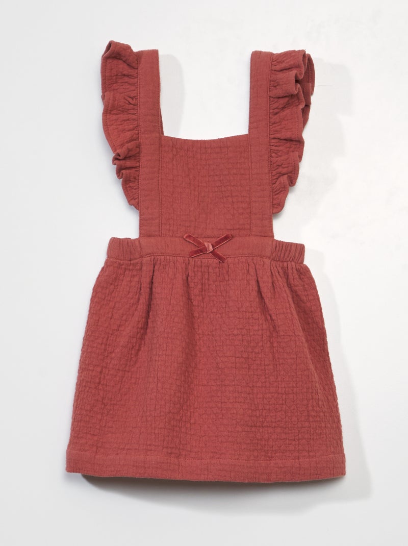 Robe avec bretelles volantées Rouge - Kiabi