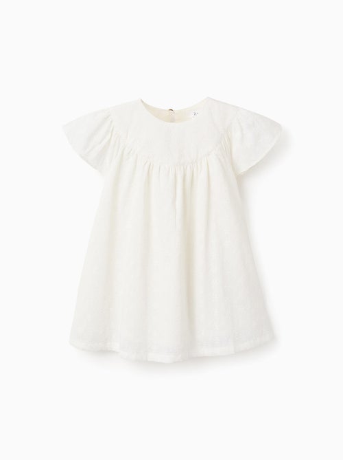 Robe avec Broderie Anglaise et Volants - Kiabi