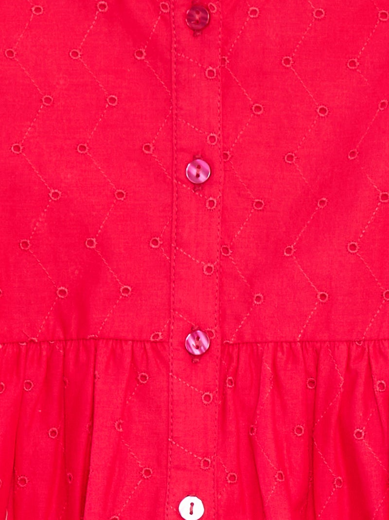 Robe avec broderies all over et volants aux emmanchures ROSE - Kiabi