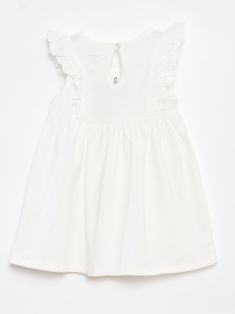 Robe avec broderies anglaises 'Disney' BLANC - Kiabi