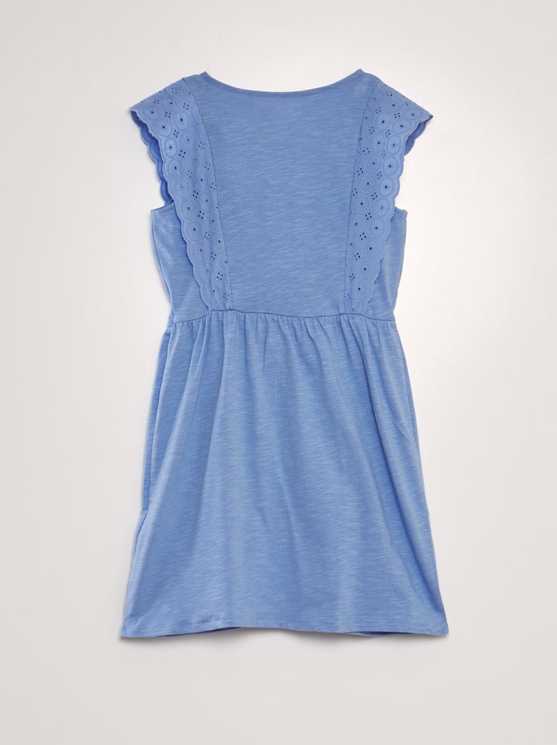 Robe avec broderies anglaises violet - Kiabi