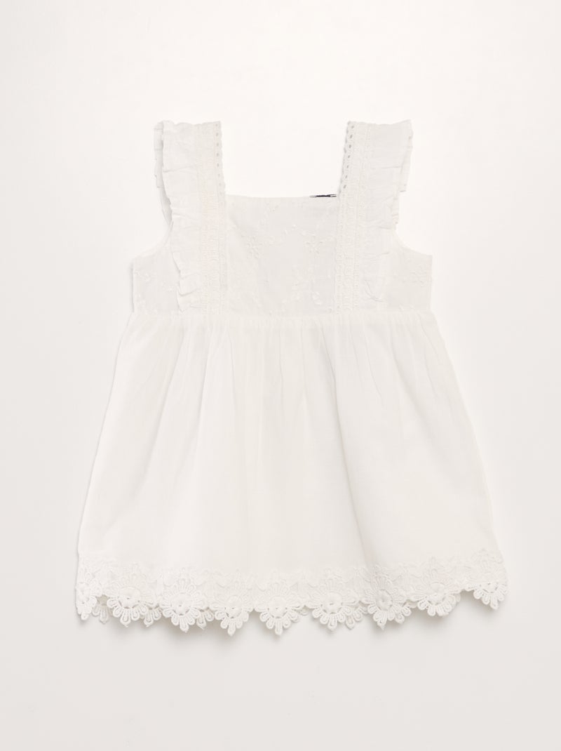 Robe avec broderies blanc - Kiabi