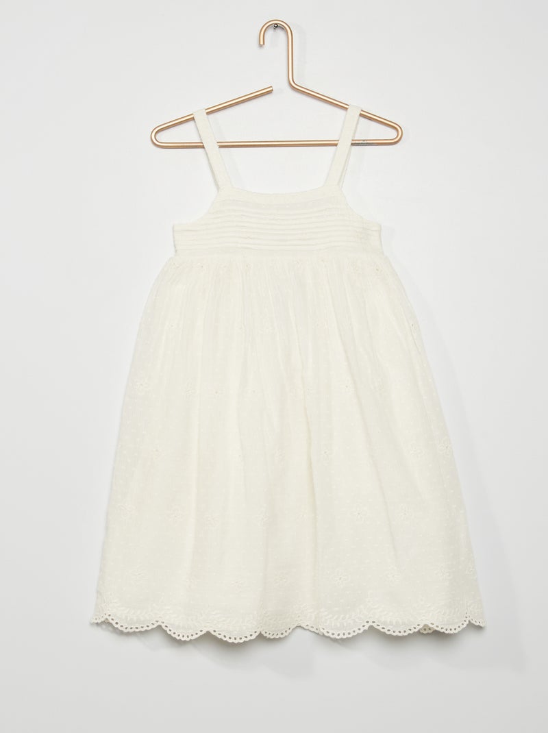 Robe avec broderies blanc - Kiabi