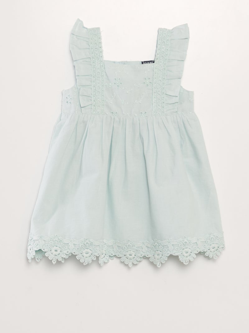 Robe avec broderies bleu - Kiabi
