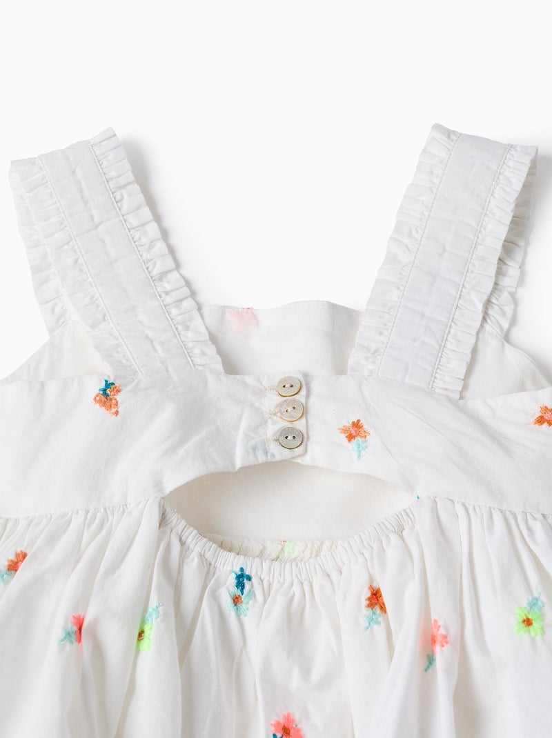 Robe avec Broderies de Fleurs Brothers & Sisters Blanc - Kiabi