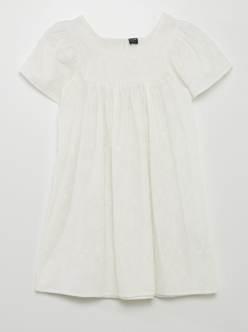 Robe avec broderies indiennes blanc - Kiabi