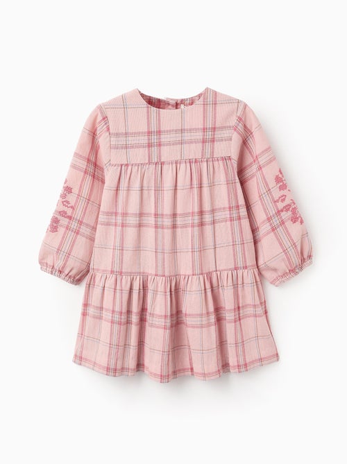 Robe avec Carreaux et Point de Croix - Kiabi