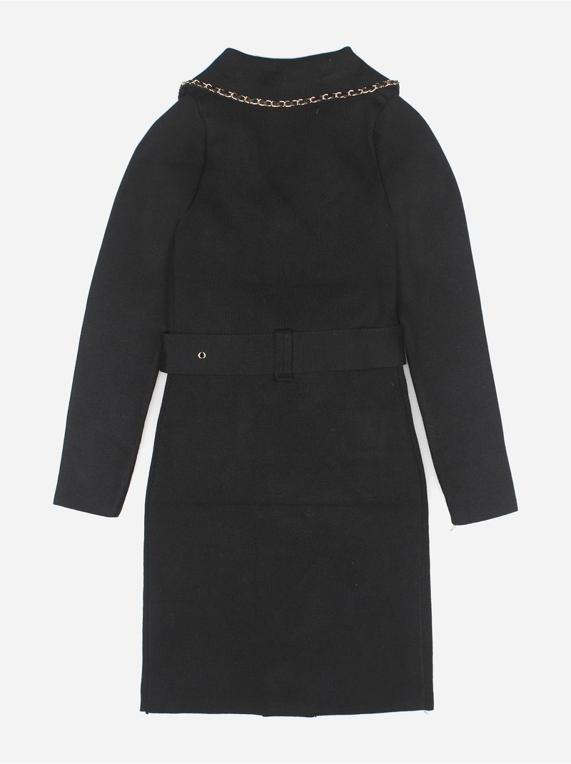 Robe avec ceinture Noir - Kiabi