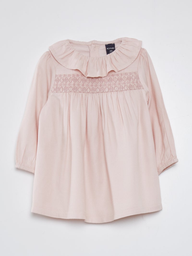 Robe avec collerette Rose - Kiabi