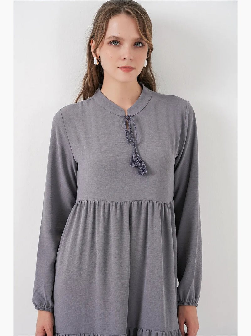 Robe avec cravate au cou bdart Gris - Kiabi