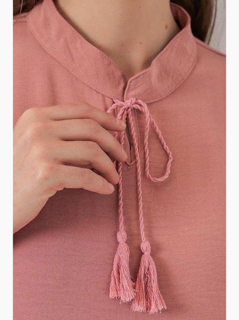Robe avec cravate au cou bdart Rose pâle - Kiabi
