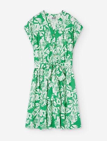 Robe avec Décolleté en V et Motif